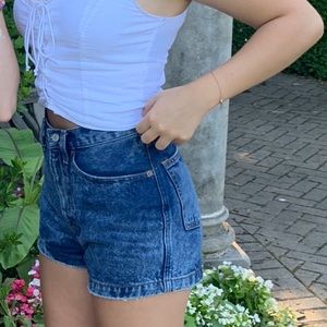 abercrombie and fitch high waisted mom jean shorts